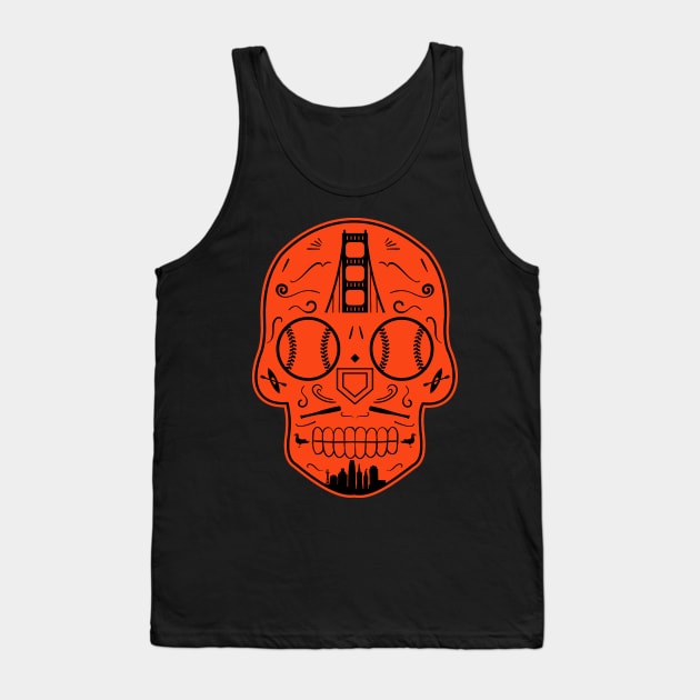 San Francisco Baseball Sugar Skull Tank Top by StickyHenderson